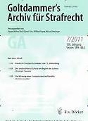 Imagen de portada de la revista Goltdammer's Archiv für Strafrecht