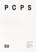 Imagen de portada de la revista PCPS : Proceedings of the Cambridge Philological Society