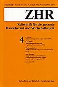 Imagen de portada de la revista ZHR : Zeitschrift für das gesamte Handelsrecht und Wirtschaftsrecht