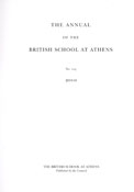 Imagen de portada de la revista Annual of the British School at Athens