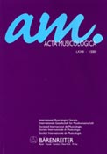 Imagen de portada de la revista Acta musicologica