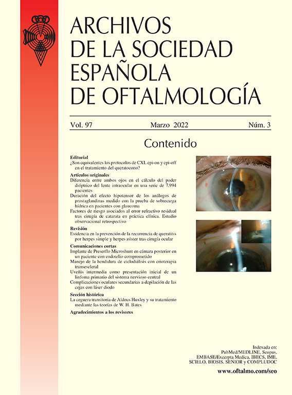 Archivos de la Sociedad Española de Oftalmologia - Dialnet