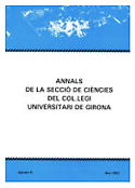 Imagen de portada de la revista Annals de la Secció de Ciències del Col·legi Universitari de Girona