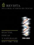 Imagen de portada de la revista Revista de la Real Academia de Ciencias Exactas, Físicas y Naturales