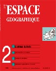 Imagen de portada de la revista Espace géographique