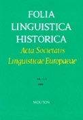 Imagen de portada de la revista Folia lingüística histórica