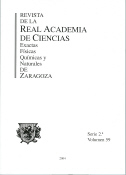 Imagen de portada de la revista Revista de la Academia de Ciencias Exactas, Físicas, Químicas y Naturales de Zaragoza