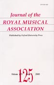 Imagen de portada de la revista Journal of the Royal Musical Association