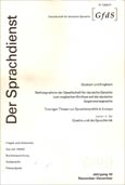 Imagen de portada de la revista Der Sprachdienst