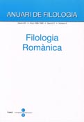 Imagen de portada de la revista Anuari de filologia. Secció G, Filologia romànica