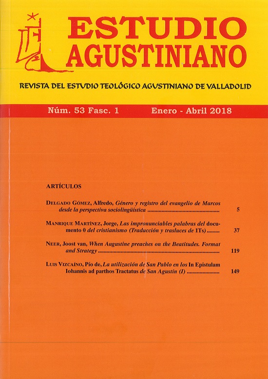 Imagen de portada de la revista Estudio agustiniano