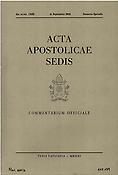 Imagen de portada de la revista Acta Apostolicae Sedis