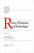 Imagen de portada de la revista Revue d'histoire ecclésiastique