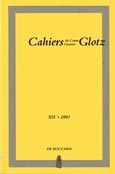 Imagen de portada de la revista Cahiers du Centre G. Glotz