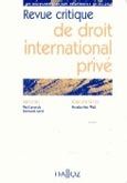 Imagen de portada de la revista Revue critique de droit international privé