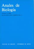 Imagen de portada de la revista Anales de biología. Sección Biología ambiental