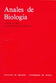 Imagen de portada de la revista Anales de biología. Sección Biología animal
