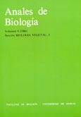 Imagen de portada de la revista Anales de biología. Sección Biología vegetal