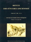 Imagen de portada de la revista Revue des études anciennes