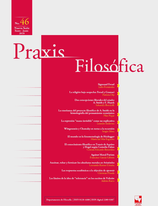 Imagen de portada de la revista Praxis Filosófica