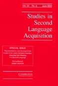 Imagen de portada de la revista Studies in second language acquisition