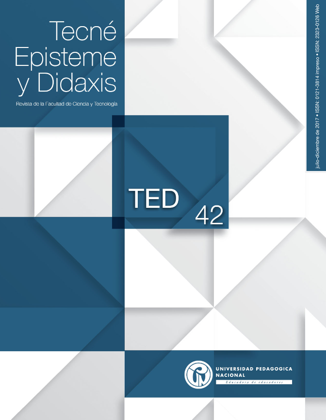 Imagen de portada de la revista Tecné, episteme y didaxis