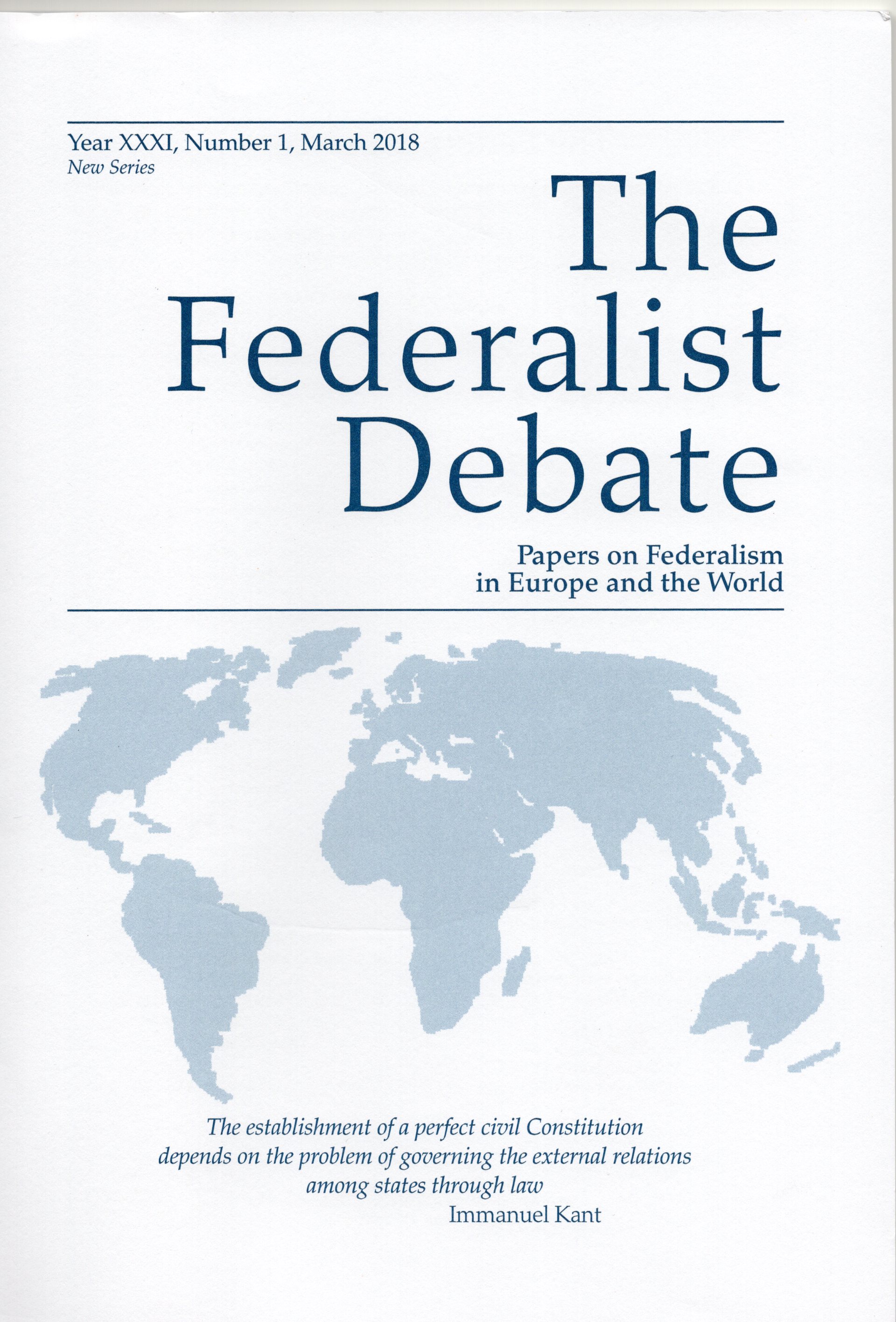 Imagen de portada de la revista The Federalist Debate