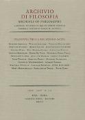 Imagen de portada de la revista Archivio di filosofia = Archives of philosophy