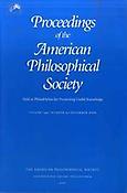 Imagen de portada de la revista Proceedings of the American Philosophical Society
