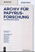 Imagen de portada de la revista Archiv für papyrus-forschung und verwandte gebiete