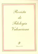 Imagen de portada de la revista Revista de filologia valenciana