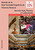 Imagen de portada de la revista Boletín de la Real Sociedad Española de Historia Natural. Sección aula, museos y colecciones