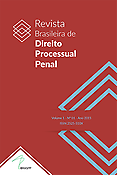 Imagen de portada de la revista Revista Brasileira de Direito Processual Penal