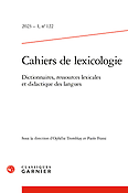 Imagen de portada de la revista Cahiers de lexicologie