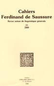 Imagen de portada de la revista Cahiers Ferdinand de Saussure
