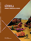 Imagen de portada de la revista Góndola, Enseñanza y Aprendizaje de las Ciencias