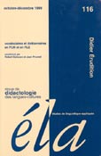 Imagen de portada de la revista Ela : études de linguistique appliquée