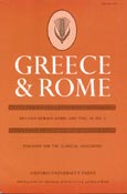 Imagen de portada de la revista Greece & Rome