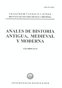 Imagen de portada de la revista Anales de historia antigua, medieval y moderna