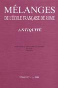 Imagen de portada de la revista Mélanges de l'Ecole française de Rome. Antiquité