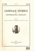 Imagen de portada de la revista Giornale storico della letteratura italiana