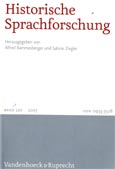 Imagen de portada de la revista Historische Sprachforschung = Historical linguistics