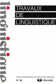 Imagen de portada de la revista Travaux de linguistique